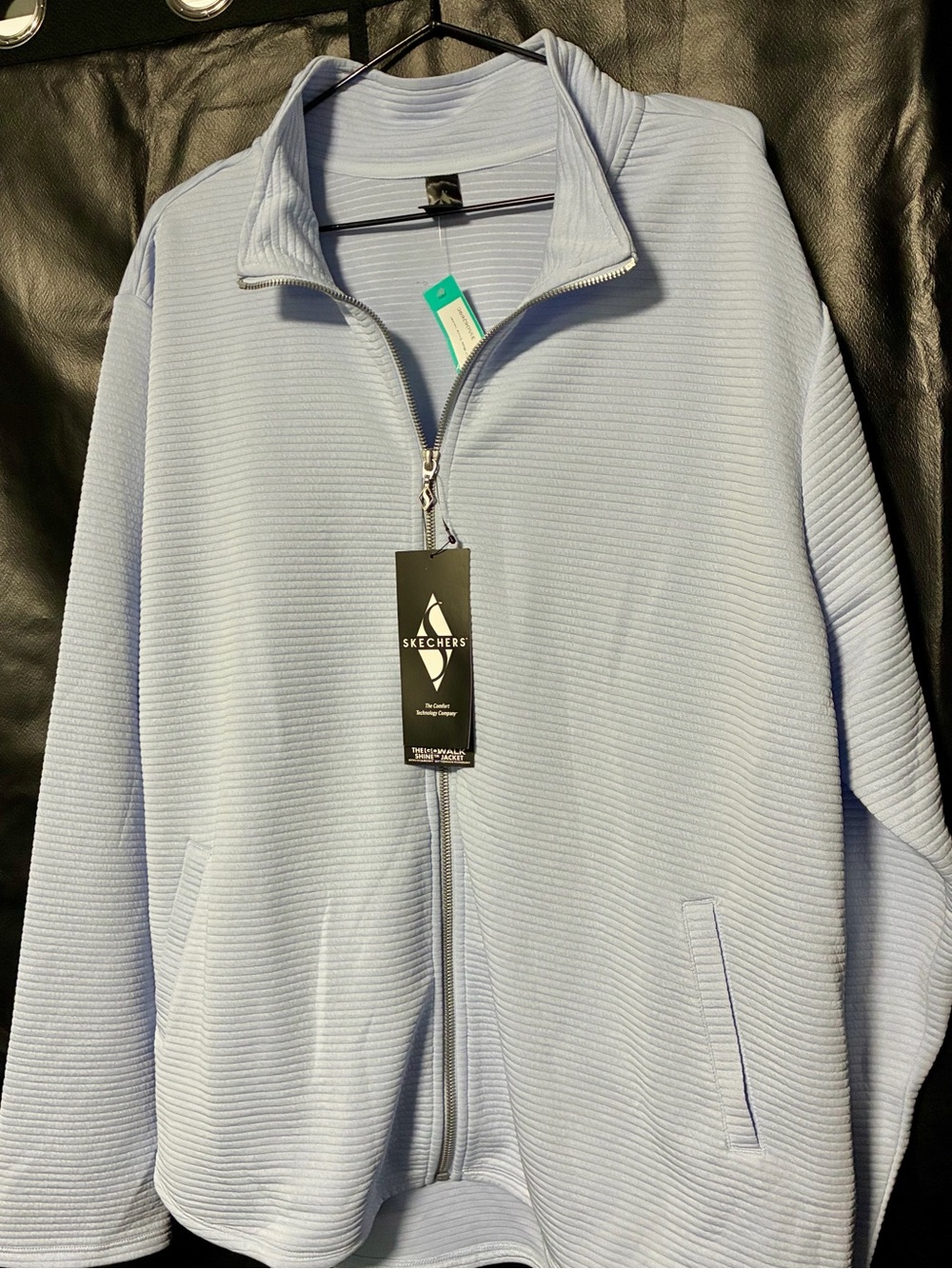 Skechers Light Blue Ribbed Zip-Front Shirt Jacket 3X *NEW* with tags